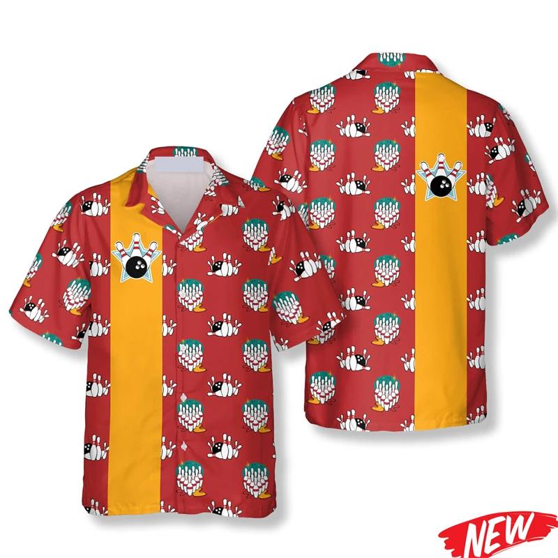 Classic Bowling Pattern Hawaii - Short Sleeve Bowling Shirt Retro 评论和价格