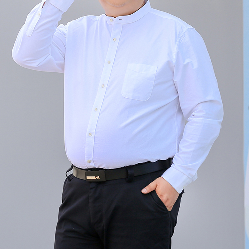 Autumn New Korean Shirt S-10XL - Mandarin Collar Formal Shirt Slim Fit 评论和价格